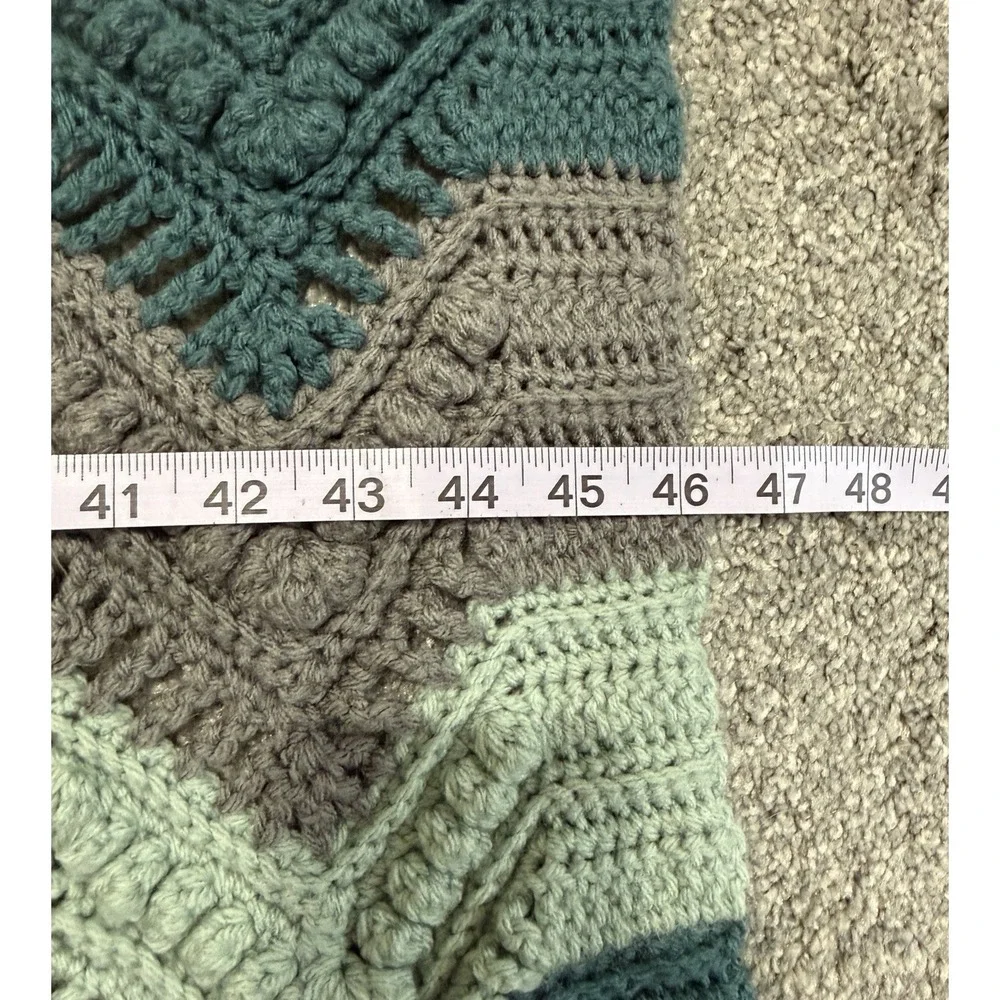 Hand Crocheted Chevron Lap Blanket Afghan Throw Multicolor Zig Zag 49x46 Baby